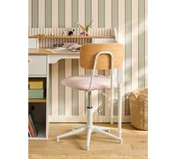 Chaise de bureau métal et bois LIGNE SCHOOL rose TU