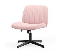 Chaise de bureau moderne sans accoudoirs ni roulettes pour la maison et la chambre - Rose