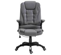 Chaise De Bureau Noire En Cuir Synthetique Avec Accoudoirs Et Roulettes | Design ergonomique, dossier haut, assise papillon, hauteur reglable, pivotement 360 degres, roulettes nylon, 110 kg