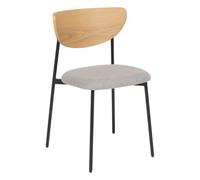 Atmosphera - Lot de 2 Chaises Jaisa - Gris et Effet Chêne - L 50 x P 50 x H 81 cm - Pieds en Acier - pour Bureau, Salle à Manger