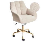 Chaise de bureau PALMDALE Bouclé Beige