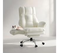 Chaise de bureau Patbrela Big and Tall Cloud, accoudoirs rabattables pour animaux de compagnie et position assise croisée, chaise de jeu ergonomique exécutive avec repose-pieds Grey pu