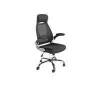 Chaise de bureau - ANGEL CERDA - Pivotante et réglable en hauteur - Noir - L 66 x P 62 x H 117/127 cm