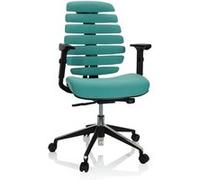 Chaise de bureau pivotante ERGO LINE II en tissu turquoise - hjh OFFICE Turquoise G