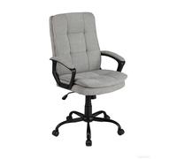 Chaise de Bureau Pivotante Ergonomique - COSTWAY - Réglable en Hauteur - 5 Roues Universelles - Accoudoirs