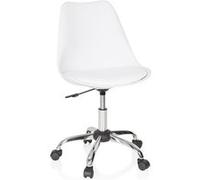 HJH Office Chaise de bureau FANCY PRO pivotante à roulettes, hauteur réglable Blanc