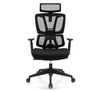 Chaise de bureau pivotante réglable - COSTWAY - Hauteur réglable - Dossier incliné - Support lombaire adaptatif