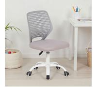 IDIMEX Chaise de Bureau pour Enfant Jade Grise Pivotante sans Accoudoirs, Assise Rembourrée et Réglable en Hauteur
