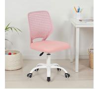 Chaise de Bureau pour Enfant JADE Rose Pivotante Sans Accoudoirs, Assise Rembourrée et Réglable en Hauteur
