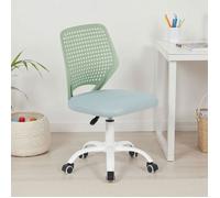 Chaise de Bureau pour Enfant JADE Verte Pivotante Sans Accoudoirs, Assise Rembourrée et Réglable en Hauteur