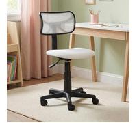 Chaise de bureau pour enfant MILAN fauteuil pivotant et ergonomique, siège à roulettes avec hauteur réglable, mesh blanc