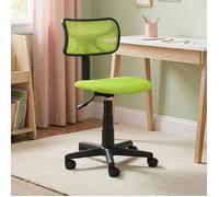 IDIMEX Chaise de Bureau pour Enfant Milan Fauteuil pivotant et Ergonomique sans accoudoirs, siège à roulettes avec Hauteur réglable, revêtement Mesh Vert