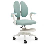 Chaise de bureau pour enfant réglable en hauteur avec double dossier | Chaise de bureau pour enfant avec repose-pieds et accoudoirs rabattables pour plus de confort lors de l'apprentissage et du