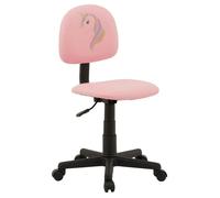 IDIMEX Chaise de Bureau pour Enfant Unicorn Fauteuil pivotant et Ergonomique sans accoudoirs, siège à roulettes avec Hauteur réglable, revêtement en synthétique Rose avec Motif Licorne