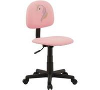 Chaise de bureau pour enfant UNICORN, revêtement synthétique rose avec motif licorne Rose G