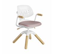 Chaise de bureau pour enfants HOKO, réglable en hauteur, pivotante à 360°, avec dossier réglable, pour élèves et adolescents, couleur rose, modèle LAURA