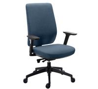 Chaise de bureau Prega tissu avec accoudoirs réglables 3D - bleu