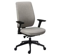 Chaise de bureau Prega tissu avec accoudoirs réglables 3D - gris