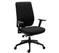 Chaise de bureau Prega tissu avec accoudoirs réglables 3D - noir