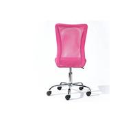 Chaise de bureau rose et pieds métal chromé Kelly