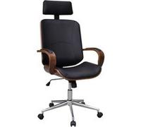vidaXL Chaise de bureau avec appuie-tête Bois cintré Similicuir