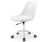 Waytex Chaise de Bureau Scandinave à roulettes Hauteur Réglable Blanc…