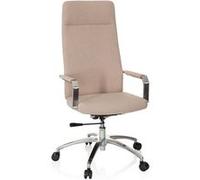 hjh OFFICE 670976 Fauteuil de Bureau SARANTO Plus I Tissu Beige Chaise de Bureau Moderne avec Haut Dossier