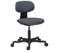 Chaise de bureau SIELLO tissu - dossier bas - sans accoudoirs - mécanisme haut/bas - pieds noir - gris foncé
