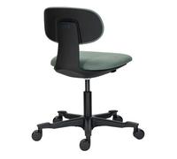 Chaise de bureau SIELLO tissu - dossier bas - sans accoudoirs - mécanisme haut/bas - pieds noir - vert