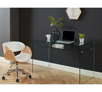 Vente-unique - Chaise de Bureau - Simili et métal chromé - Chêne et Blanc - Hauteur Ajustable - JELSA