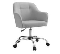 Chaise de bureau - SONGMICS - Gris Clair OBG019G02 - Réglable en hauteur - Avec accoudoirs - Roulettes durables