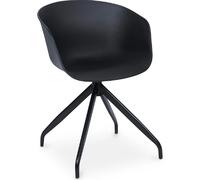 Chaise de bureau tapissée avec accoudoirs - Chaise de bureau design noire - Jodie - Joan Noir