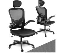 tectake® Chaise de Bureau Fauteuil de Bureau Fauteuil pivotant Design 360°, Chaise Ergonomique, Fauteuils avec Accoudoirs, Appuie-tête & Coussin Lombaire, Roulette, Teletravail, Gaming