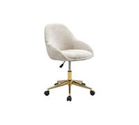Chaise de bureau - Tissu - Beige et doré - Hauteur réglable - NAODY