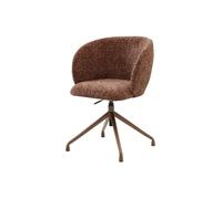Chaise de bureau - Tissu texturé - Terracotta - Hauteur réglable - DUMALI
