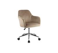 Vente-unique - Chaise de Bureau - Velours - Beige et argenté - Hauteur réglable - Eleana