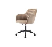 Vente-unique - Chaise de Bureau - Velours - Beige et Noir - Hauteur réglable - Eleana