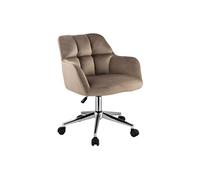 Chaise de bureau - Velours - Beige - Hauteur réglable - PEGA