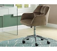 Chaise de bureau - Velours - Beige - Hauteur réglable - PEGA