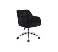 Chaise de bureau - Velours - Noir - Hauteur réglable - PEGA