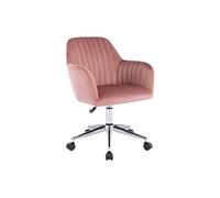 Vente-unique - Chaise de Bureau - Velours - Rose et argenté - Hauteur réglable - Eleana