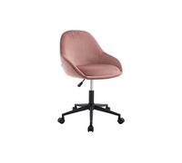 Chaise de bureau - Velours - Rose - Hauteur réglable - NAODY