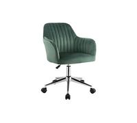 Vente-unique - Chaise de Bureau - Velours - Vert et argenté - Hauteur réglable - Eleana