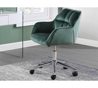 Vente-unique - Chaise de Bureau - Velours - Vert - Hauteur réglable - PEGA