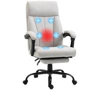 Chaise de bureau Vinsetto avec fonction de massage, chaise de bureau ergonomique avec fonction de couchage, chauffage lombaire, réglable en hauteur chaise d'ordinateur avec repose-pieds, fonction de