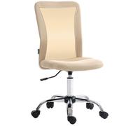 Vinsetto Chaise de Bureau Ergonomique Fauteuil de Bureau Hauteur réglable piètement chromé pivotant 360° revêtement Maille Beige