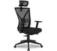 Chaise de bureau Waytex ALEEN Ergonomique avec Accoudoirs réglables, Appui-tête, Translation d’assise et Soutien Lombaire Noir G