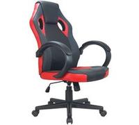 Chaise de Bureau Waytex ORION simili cuir et tissu respirant Noir et Rouge, avec Accoudoirs Noir et Rouge G