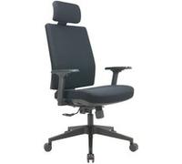 Chaise de bureau Waytex PEGASI Dacron matelassé Basculant synchrone Translation d’assise avec Appui-tête et Accoudoirs réglables Noir G