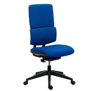 Chaise de bureau Wi-Max dossier tissu- sans accoudoirs - Mécanisme Synchrone - Pied nylon noir - bleu